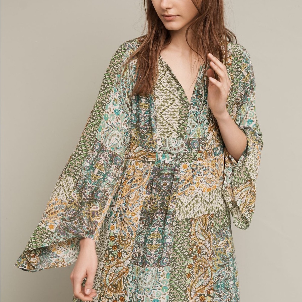 Floreat Green and Gold Patterned Dress